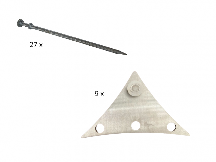 Anchoring set (pegs + anchoring plates) for star tent Stellar 9 | 18 m