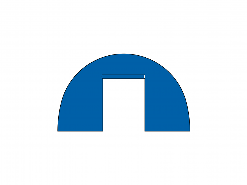 Aufblasbares Zelt Galaxy Seitenwand mit Roll-Up-Tür (2 Reißverschlüsse) - 10 m Blau