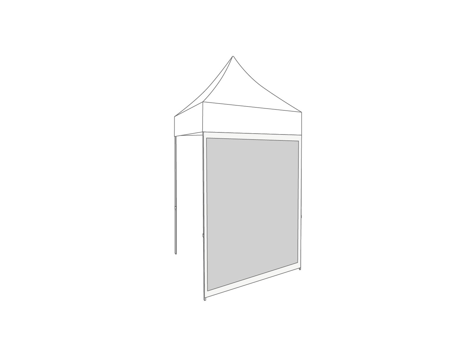 Folding tent Sidewall panoramic window - 1,5m - Polyester White