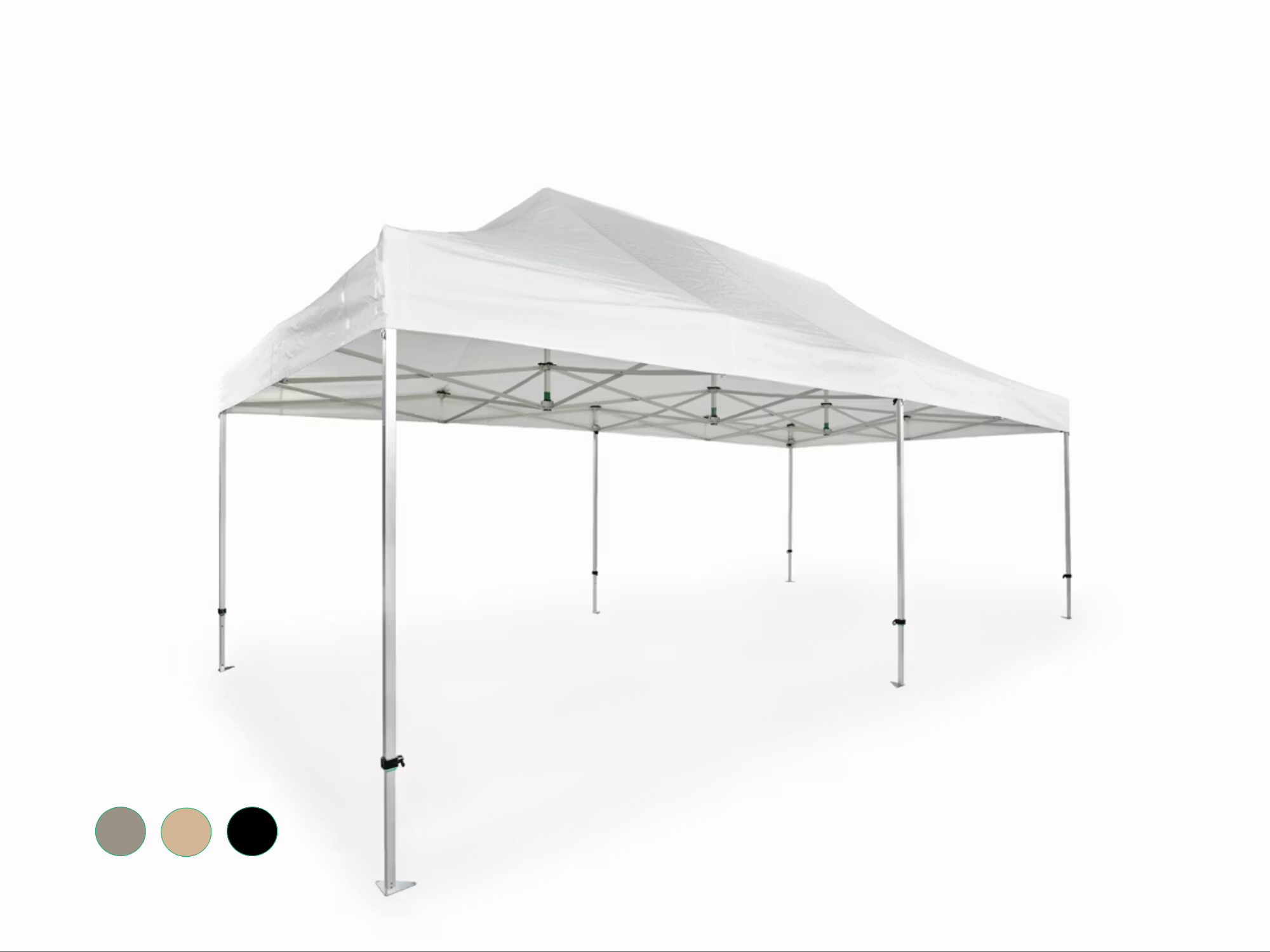 Faltpavillon AluForce mit Dachplane - 4 x 8 m - PVC light (matt) Weiß