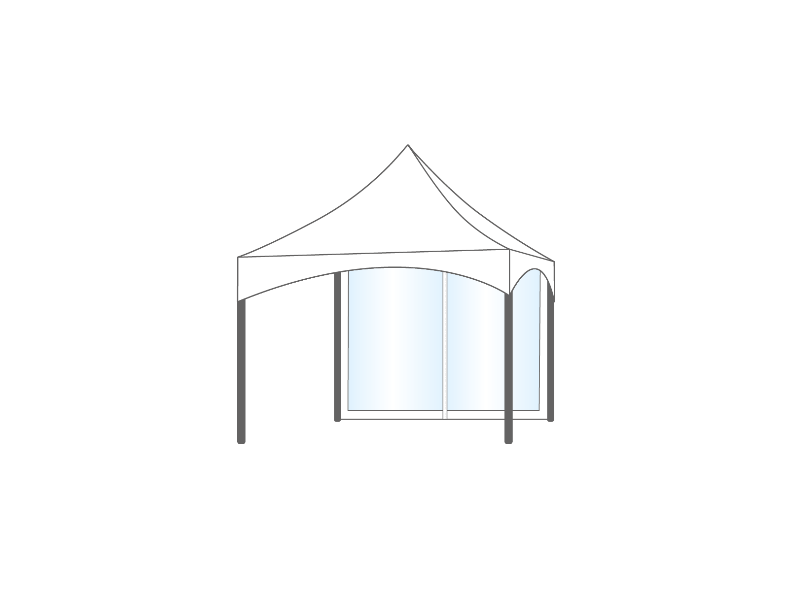 Pagoda tent keder sidewall panoramic 3m White