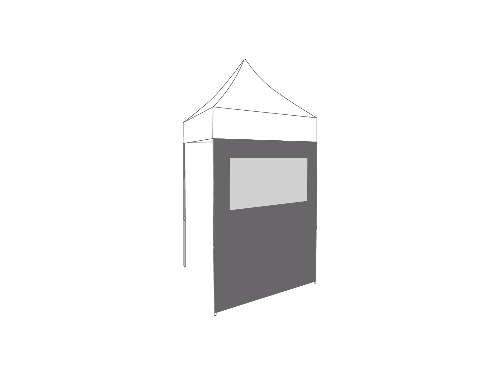 Folding tent Sidewall window - 1,5m - Polyester Anthracite