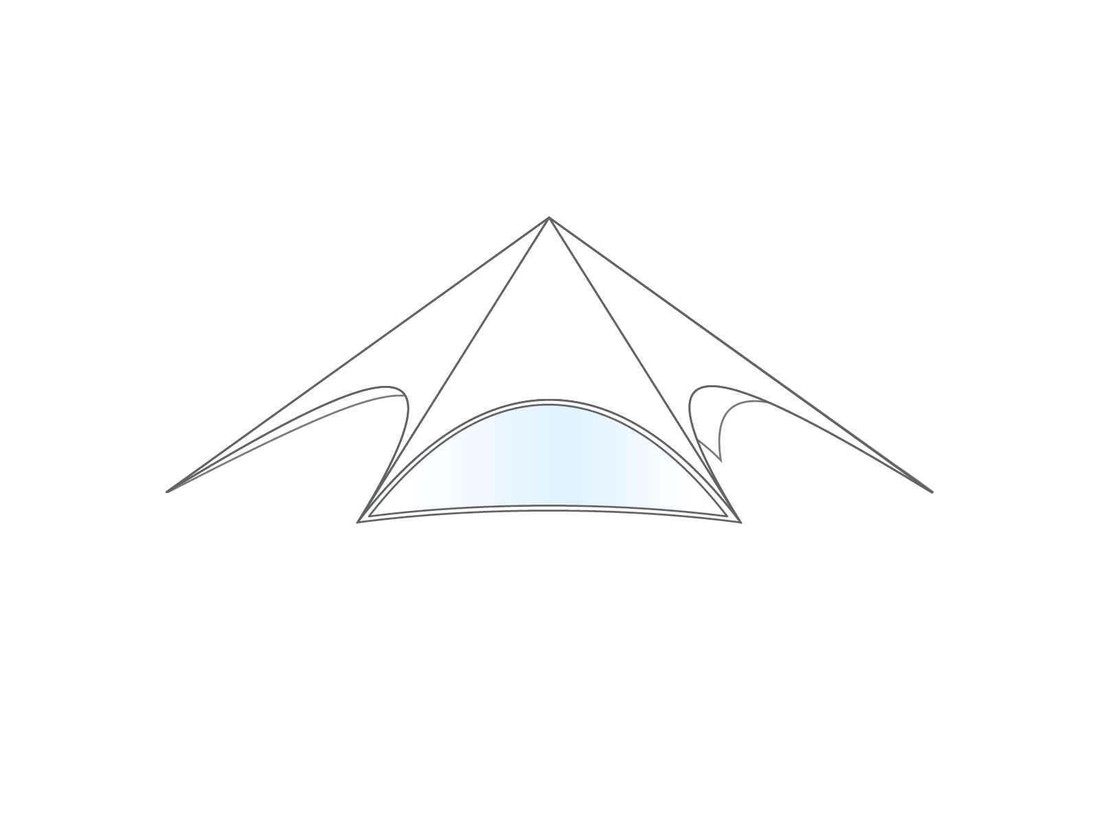 Star tent StellarLite sidewall - window - 14m diameter - Polyester White