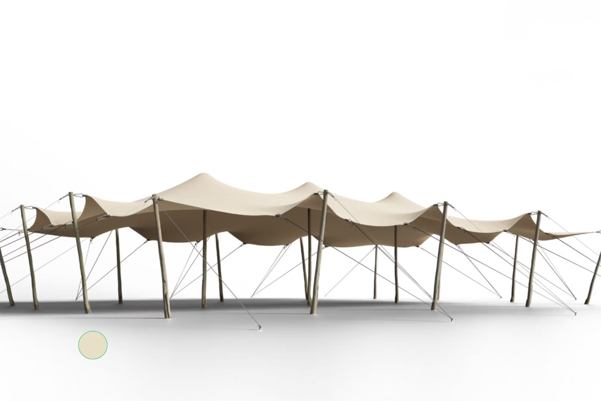 Hiflexx Stretchzelt Plane (740 g/m²) mit Klemmen - 10 x 15 m Sand/Sand