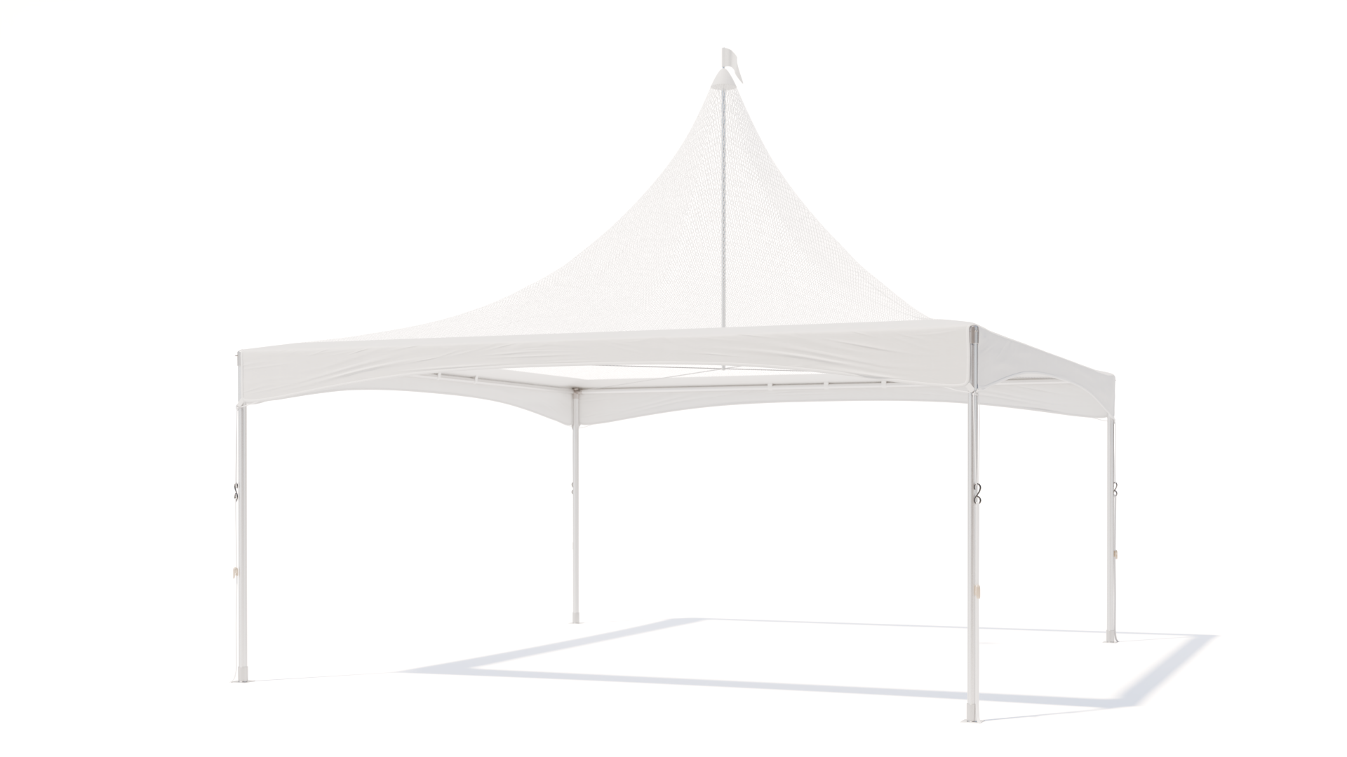 Pagoda tent keder with panorama roof white - without sidewalls - 5x5m
