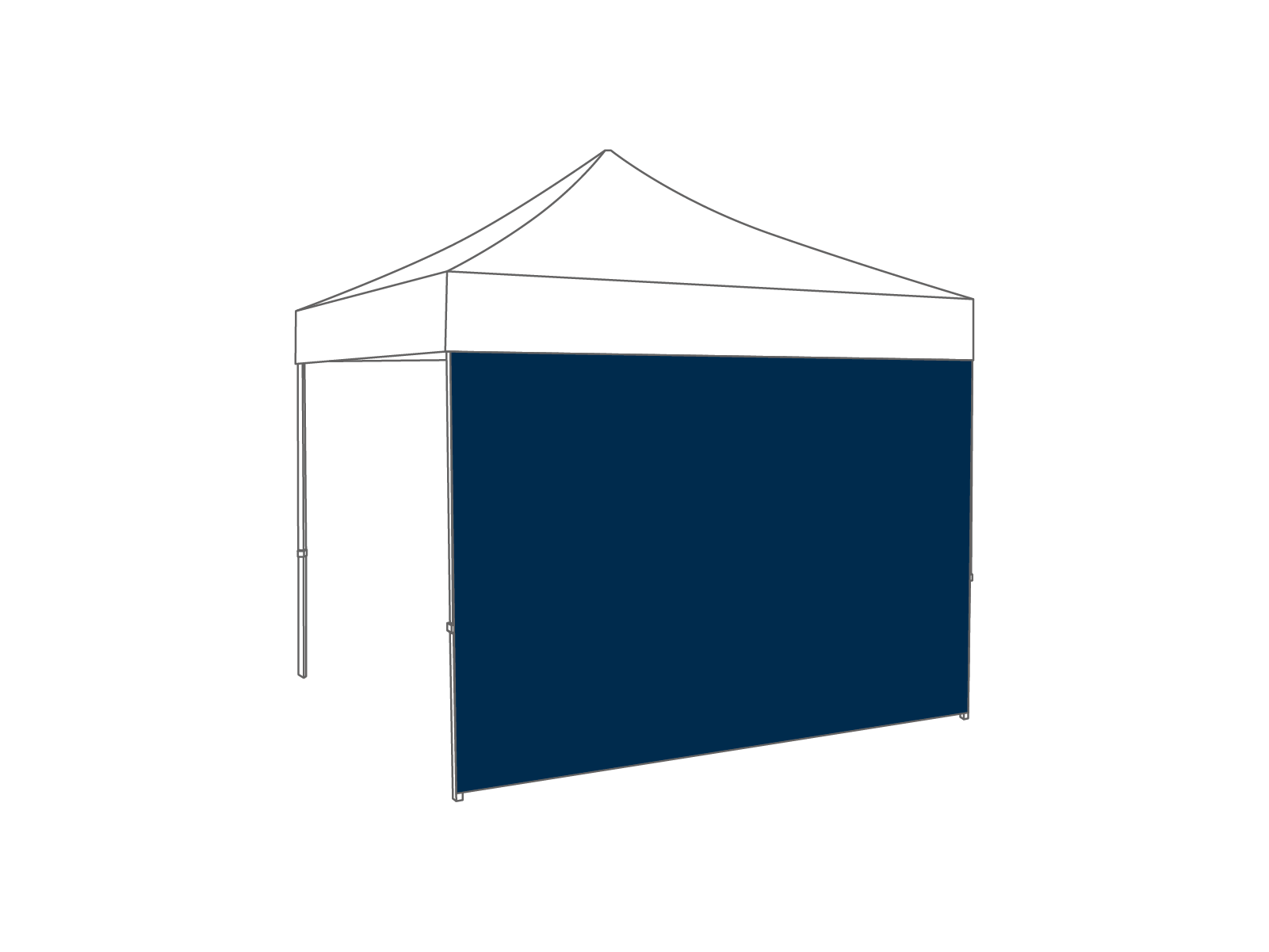 DON'T USE-Folding tent Sidewall closed - 4m - Polyester Dark blue