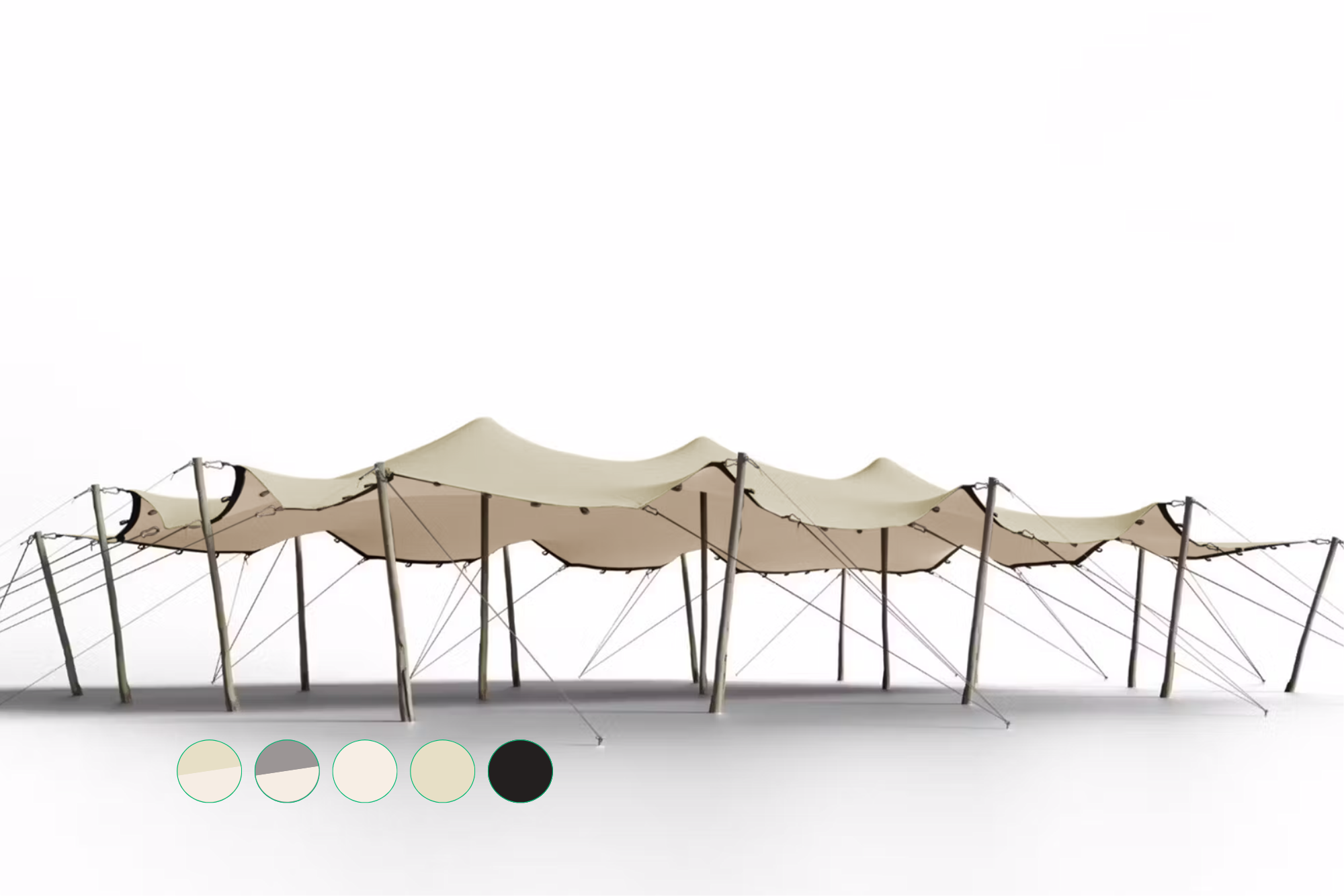 Triflexx Stretchzelt Plane (560 g/m²) mit Schleifen - 10 x 17 m Sand/Creme