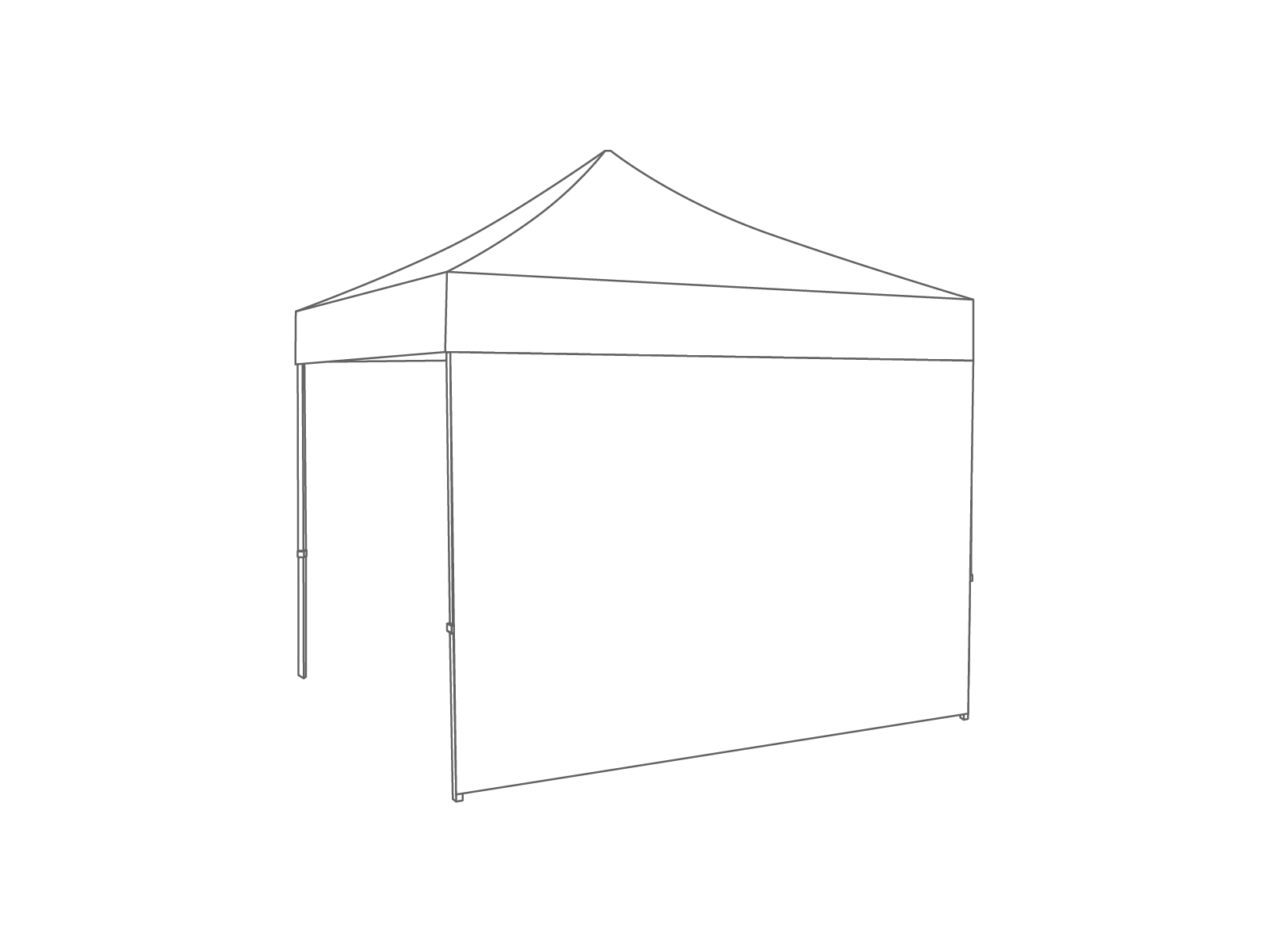 Folding tent Sidewall closed - 3m - Polyester White