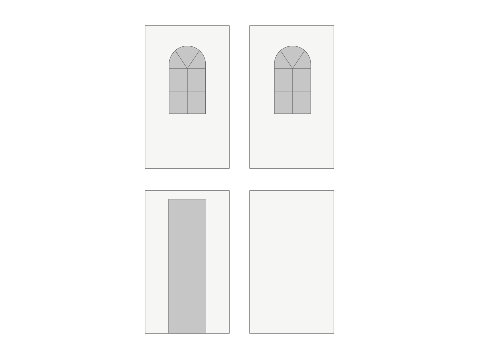 Folding tent Sidewall set with carry bag - Arched windows - 1,5x1,5 m - Polyester White