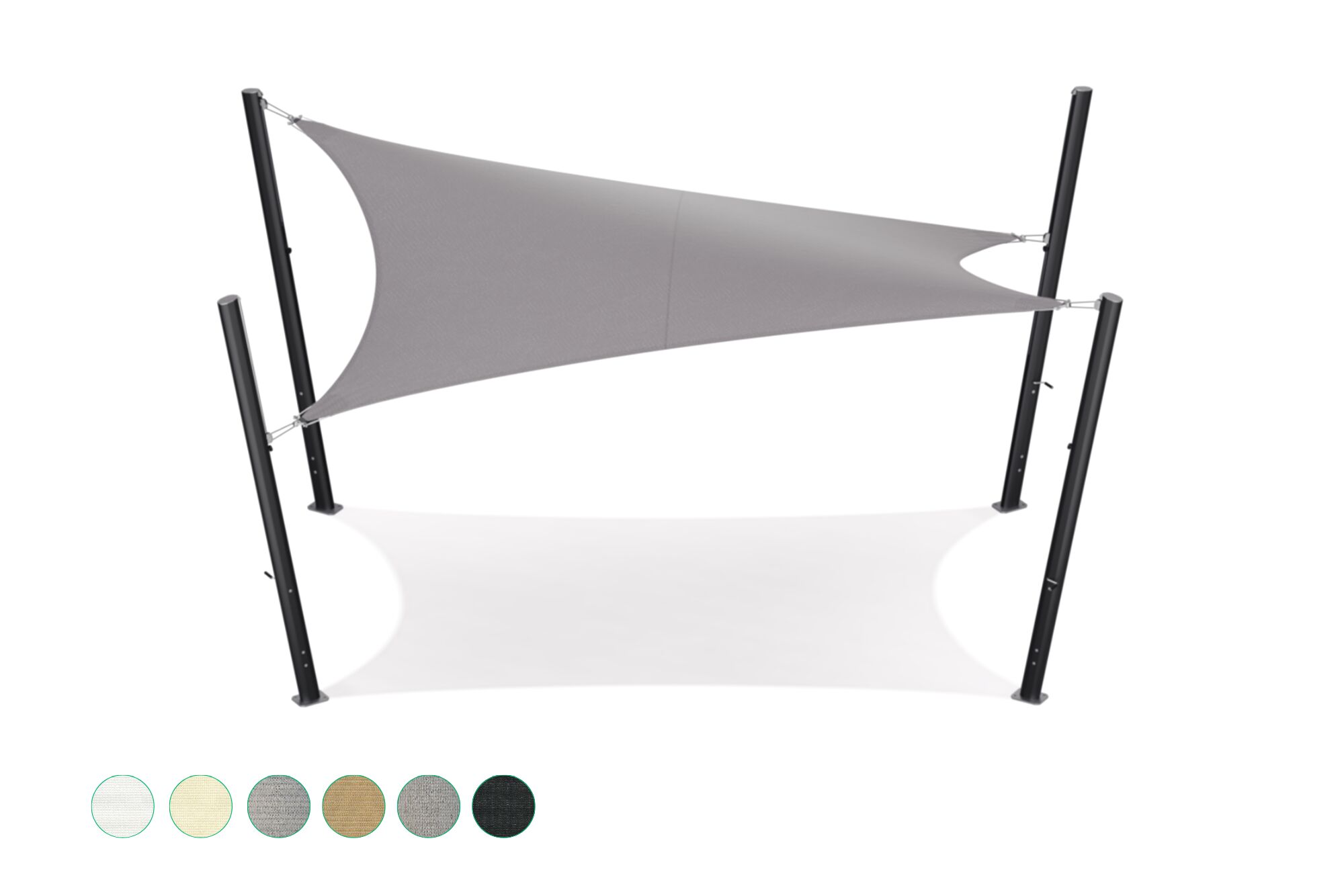 Schaduwdoek - rechthoek - 3 x 5 m - Ademend - HDPE - Greige