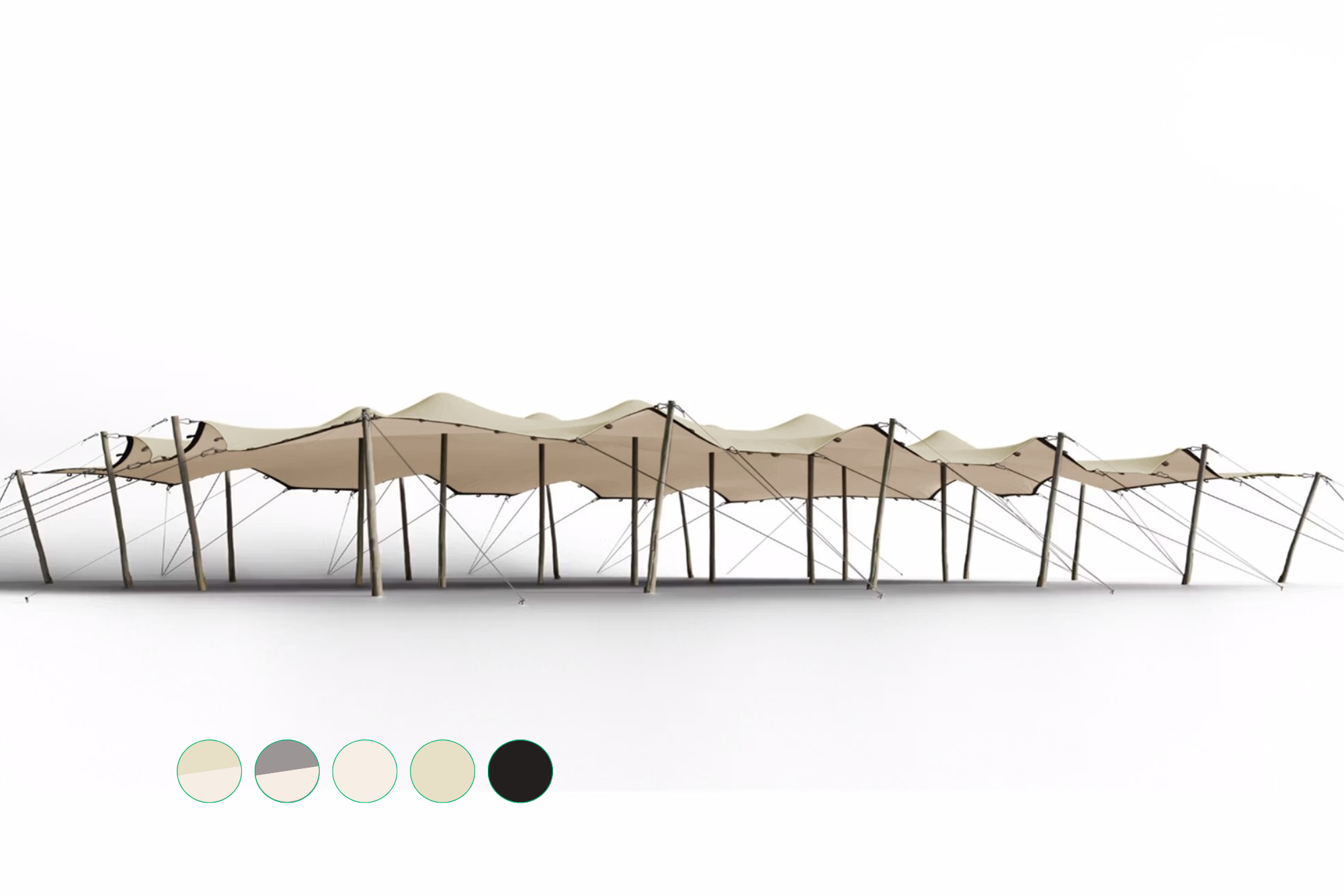 Triflexx Stretchzelt Plane (560 g/m²) mit Schleifen - 15 x 20 m Sand/Creme