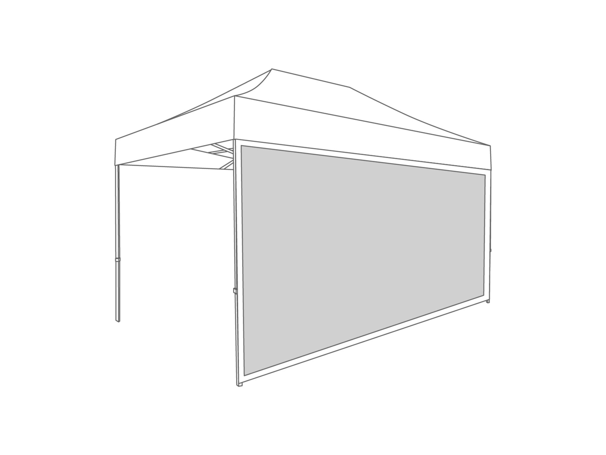 Tonnelle pliante Paroi latérale avec fenêtre panoramique - 4,5m - Polyester Blanc