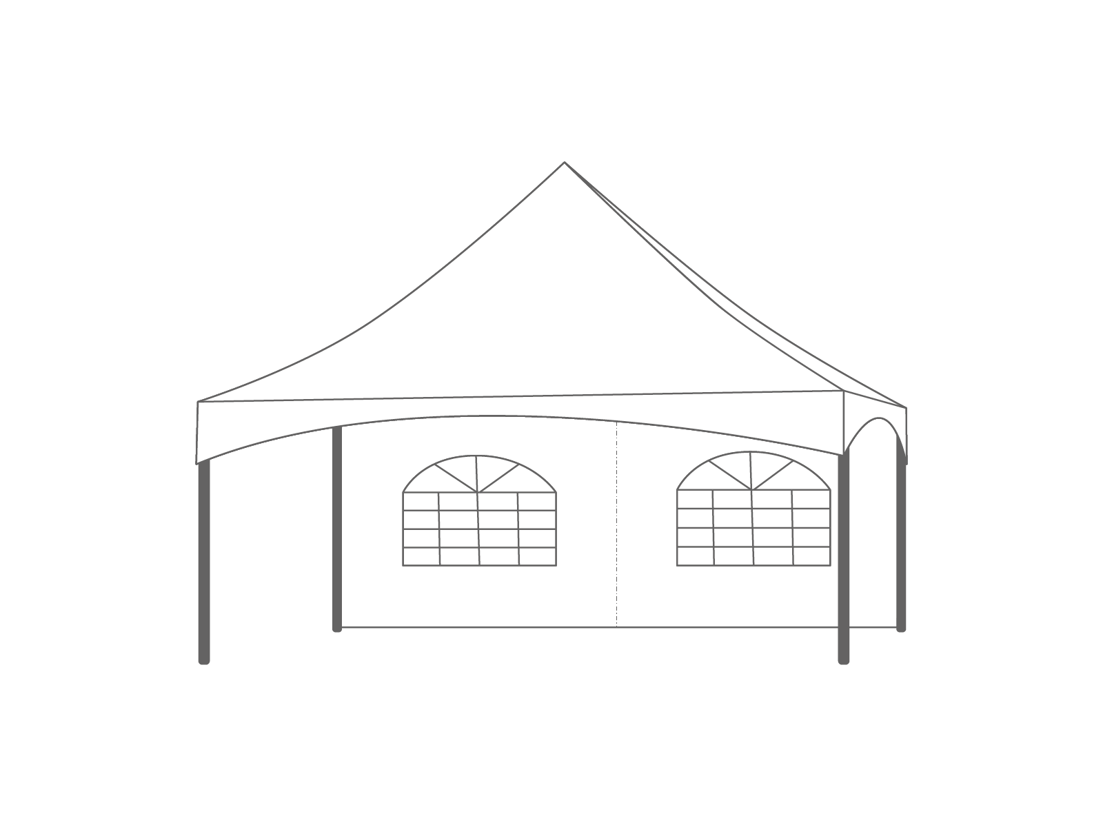Pagoda tent keder sidewall window 6m White