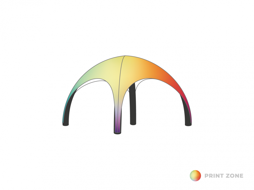 Opblaasbare tent Globe Dak 4x4 bedrukt