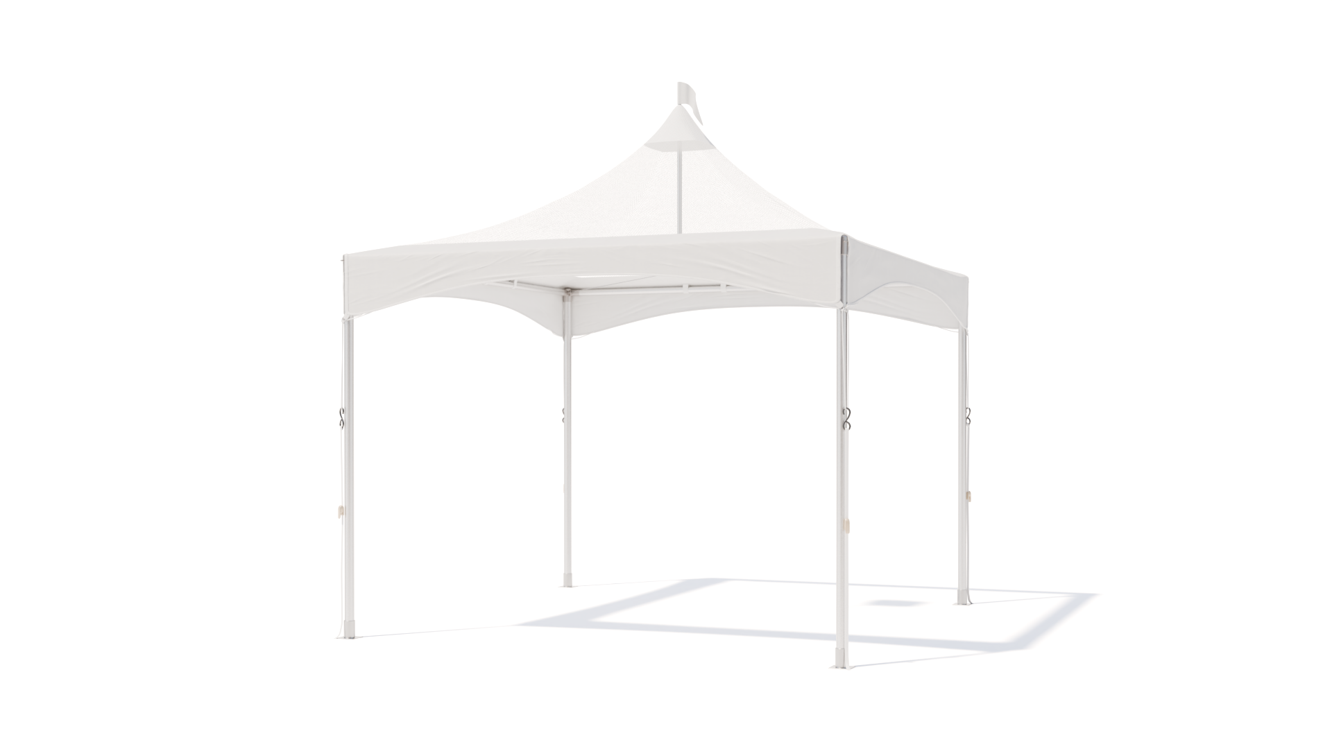 Pagoda tent keder with panorama roof white - without sidewalls - 3x3m