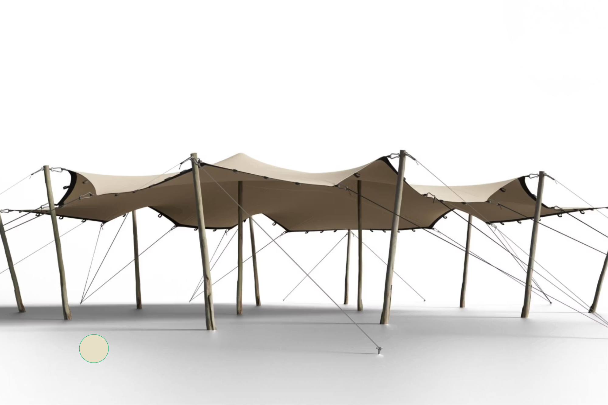 Hiflexx stretch tent canvas (740 g/m²) with loops - 8,5 x 10 m Sand/Sand