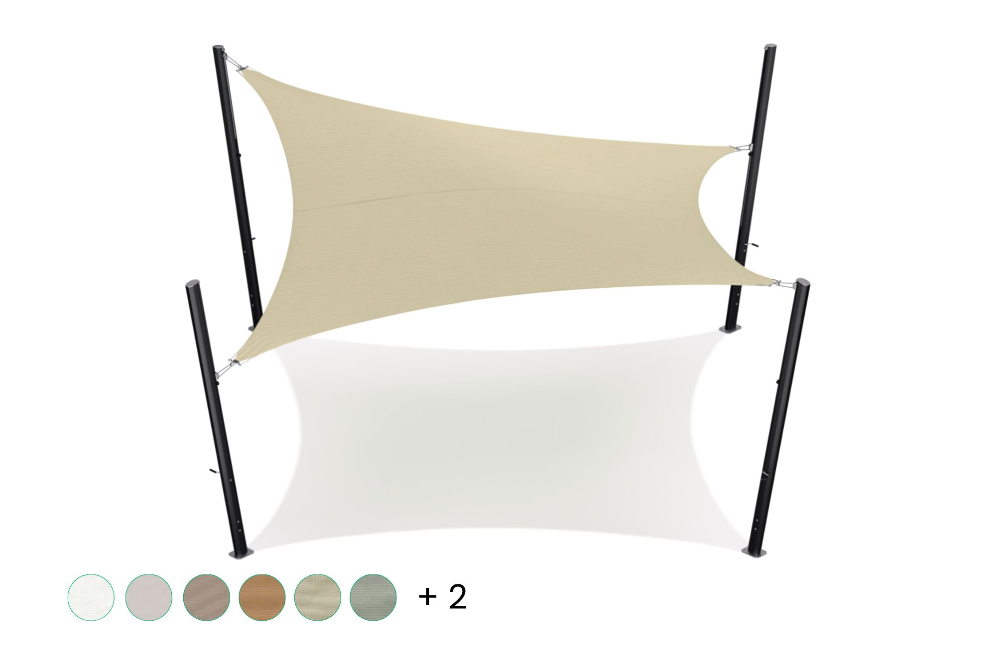 Schaduwdoek - vierkant - 5 x 5 m - Waterdicht - Polyester - Sandstone