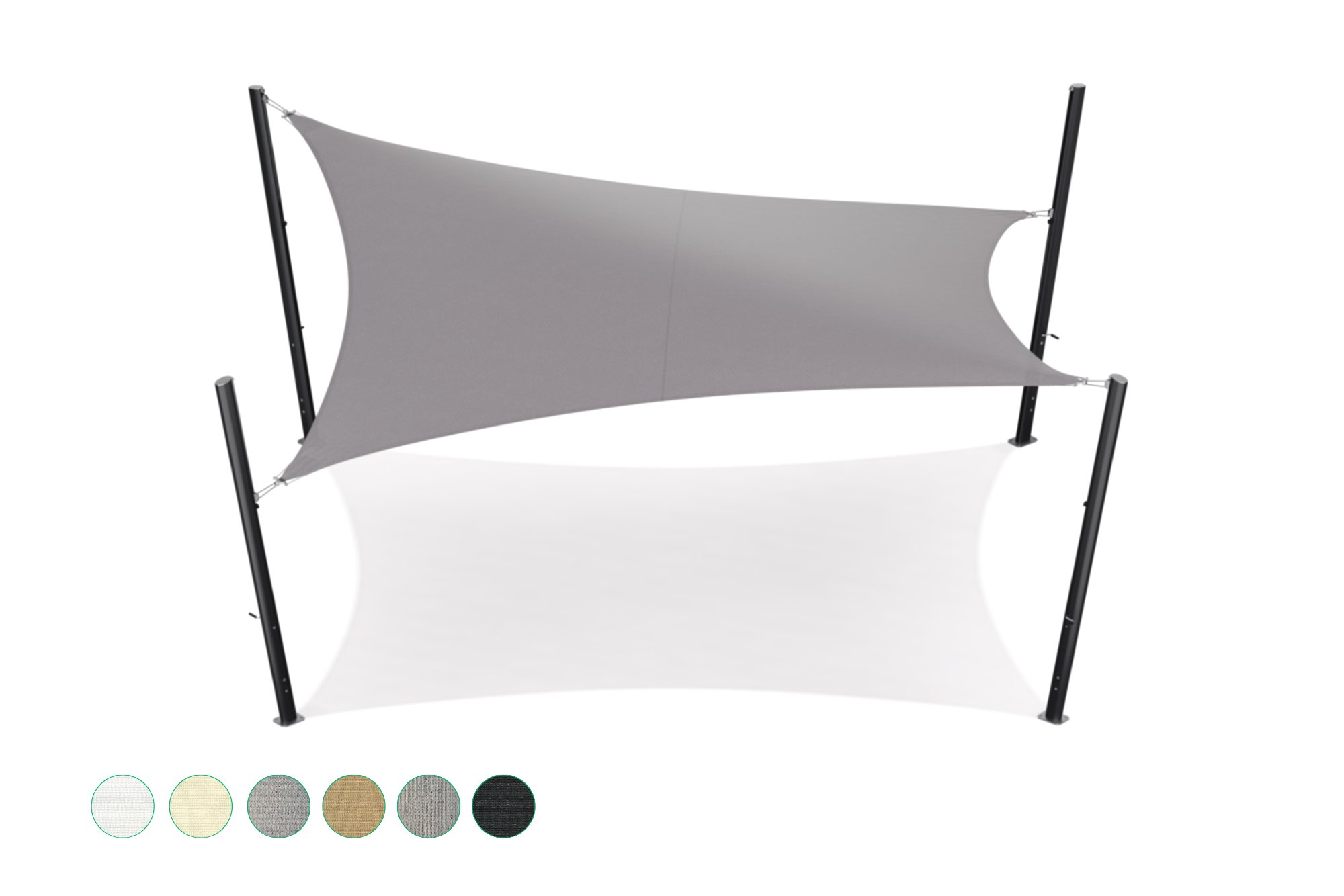 Shade sail - Rectangle - 5 x 6 m -  Breathable - HDPE - Greige