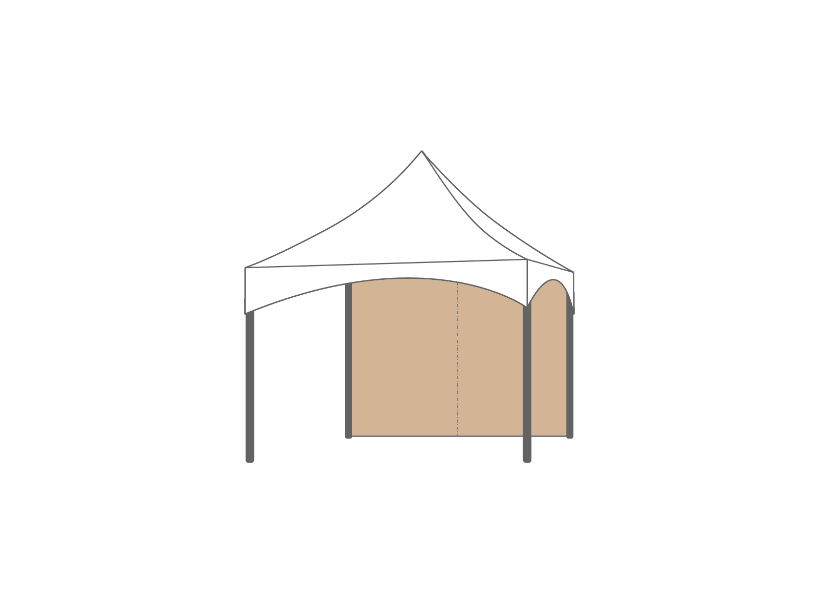 Pagoda tent keder sidewall 3m Sand