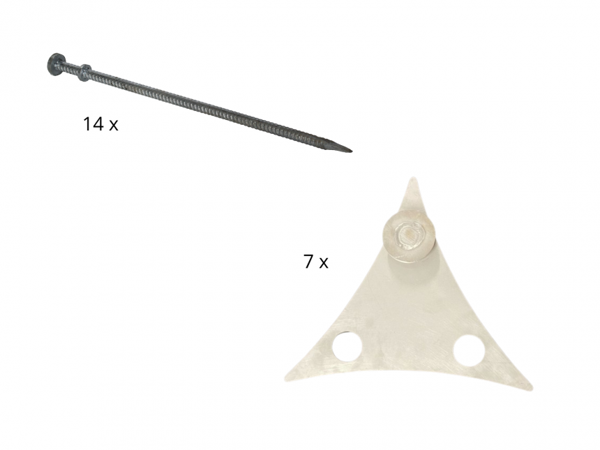 Anchoring set (pegs + anchoring plates) for star tent Stellar 7 | 15 m