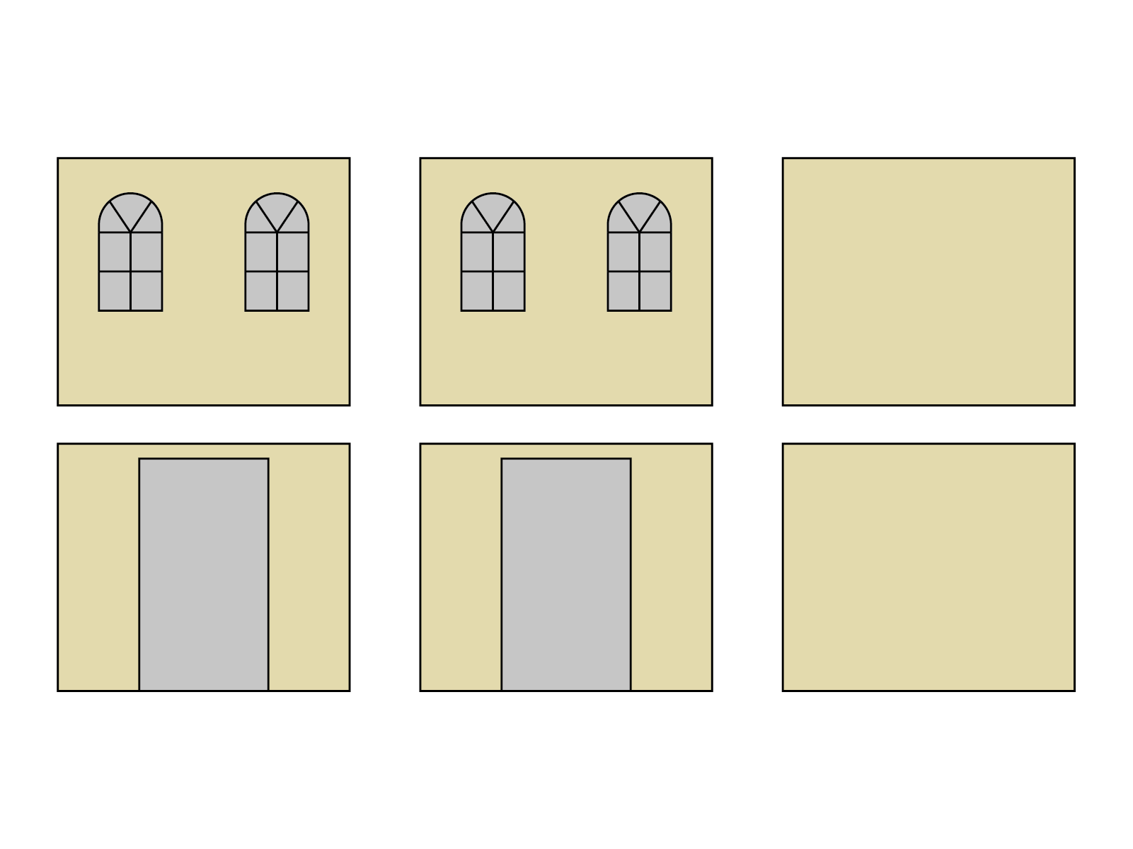 Kit de parois latérales avec sac de transport - Fenêtres en arche - 4x8m - cream