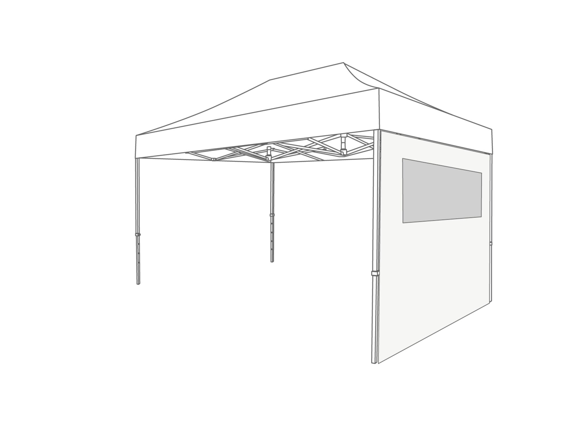 DON'T USE-Pared lateral con ventana - 2m - PVC blanco