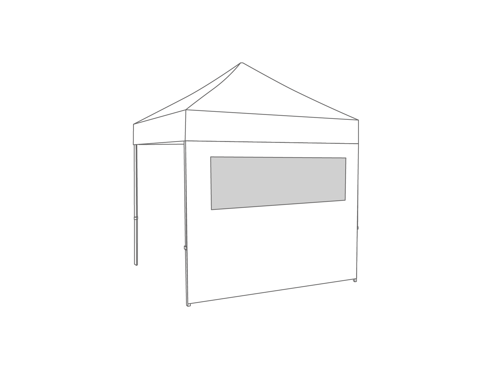 DON'T USE-Folding tent Sidewall window - 2,5m - Polyester White