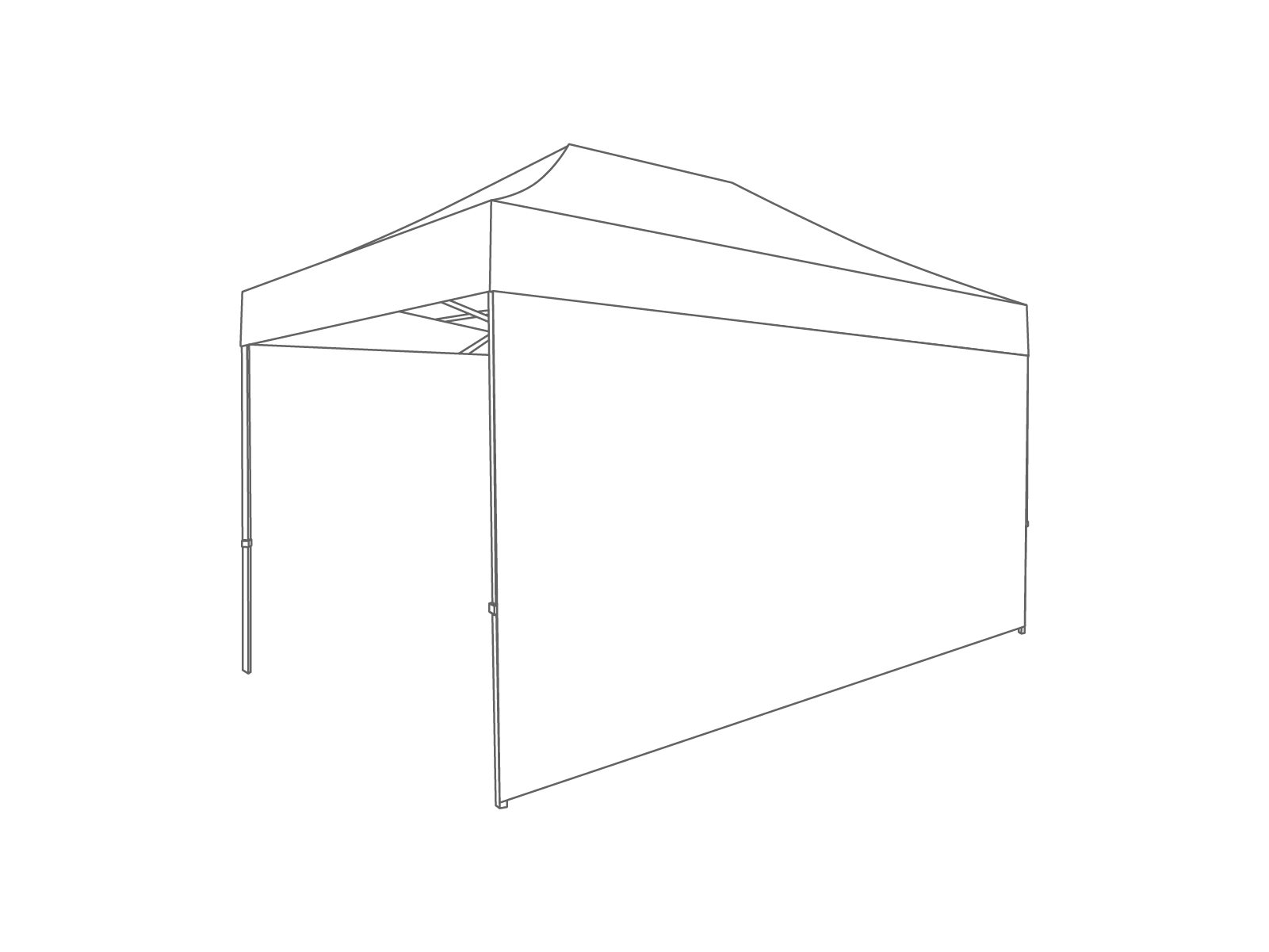 Folding tent Sidewall closed - 4,5m - Polyester White