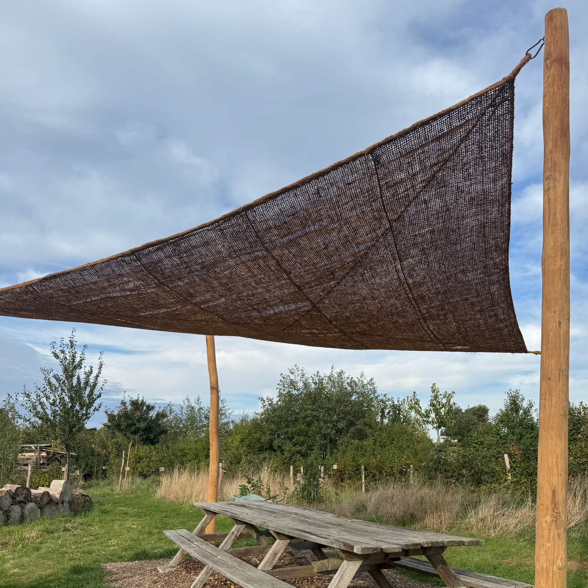 Schaduwdoek - kokosvezel - driehoek 3 x 3 x 3 m