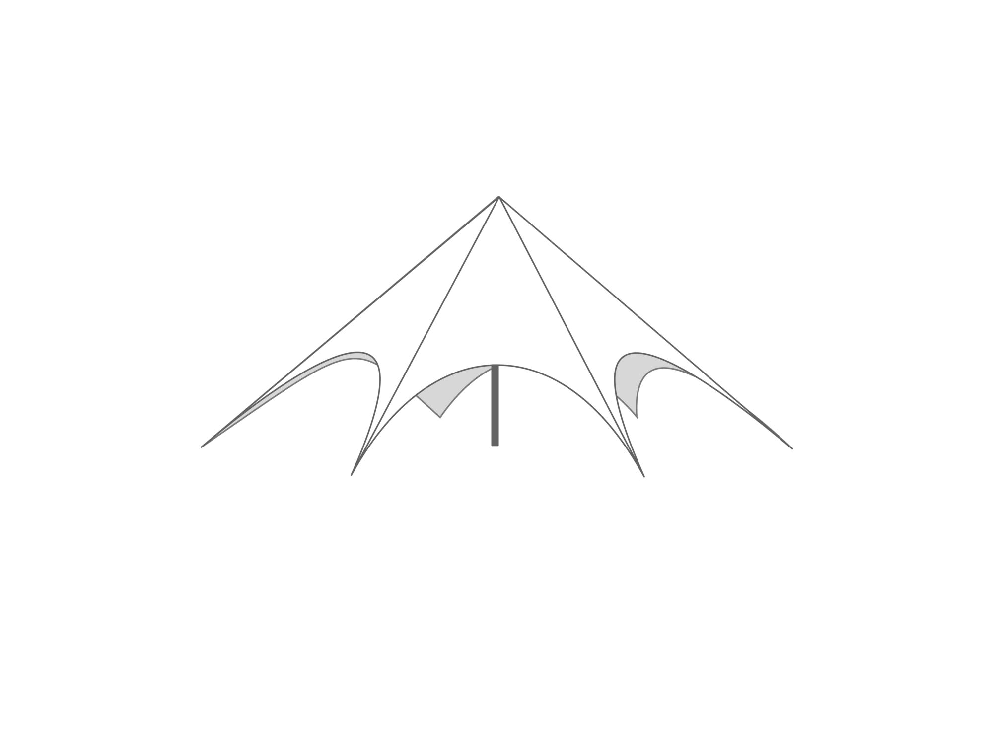 Stertent StellarLite dak - 12m diameter - Met meettouw Wit