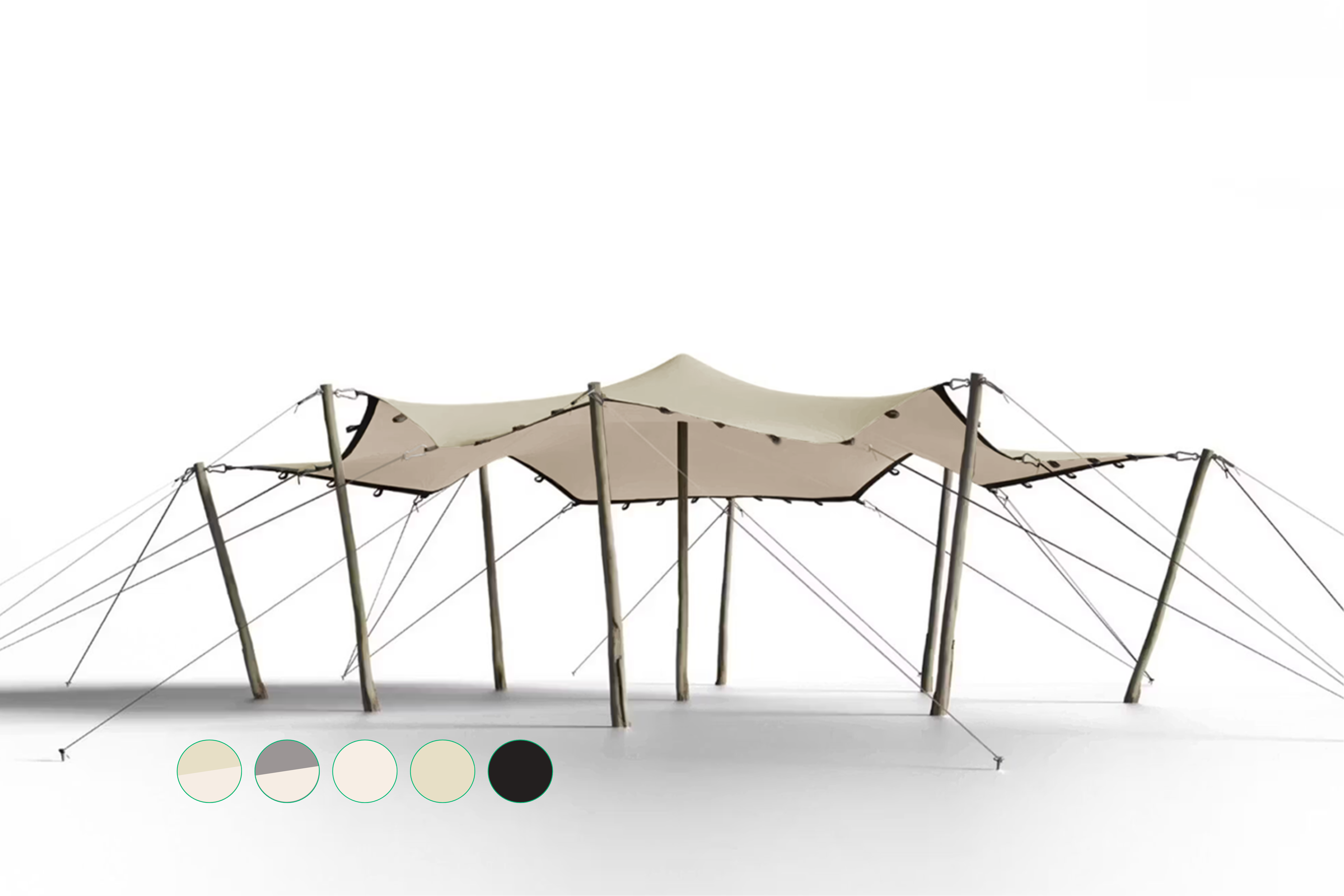 Triflexx stretch tent canvas (560 g/m²) with loops - 6,5 x 6,5 m Sand/Cream