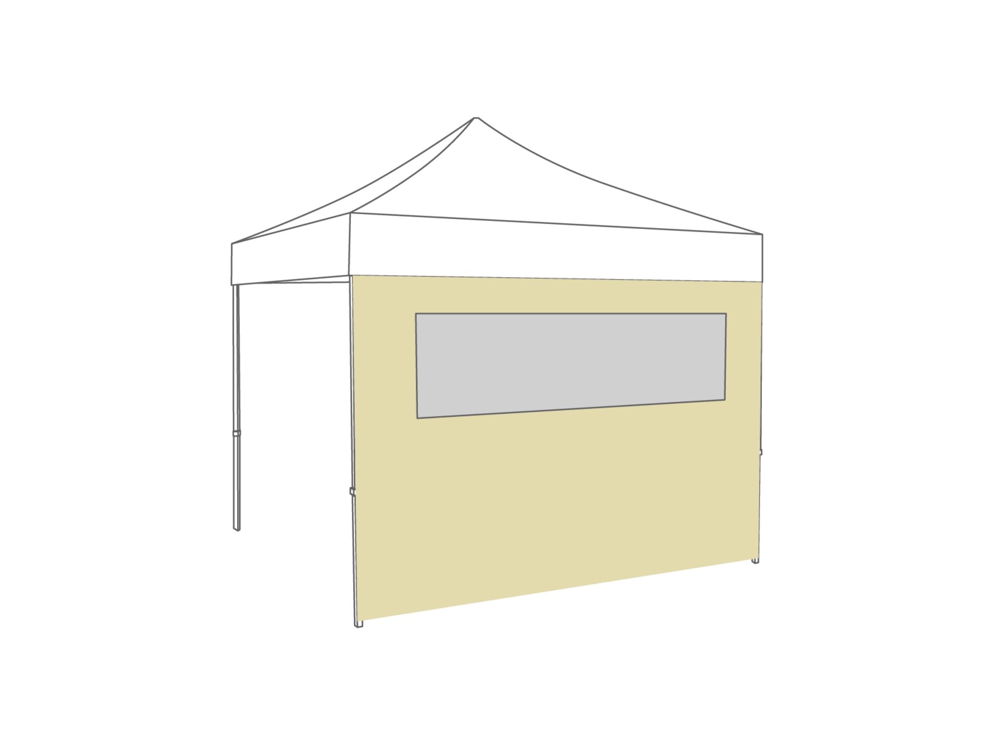 Folding tent Sidewall window - 4m - Polyester Cream