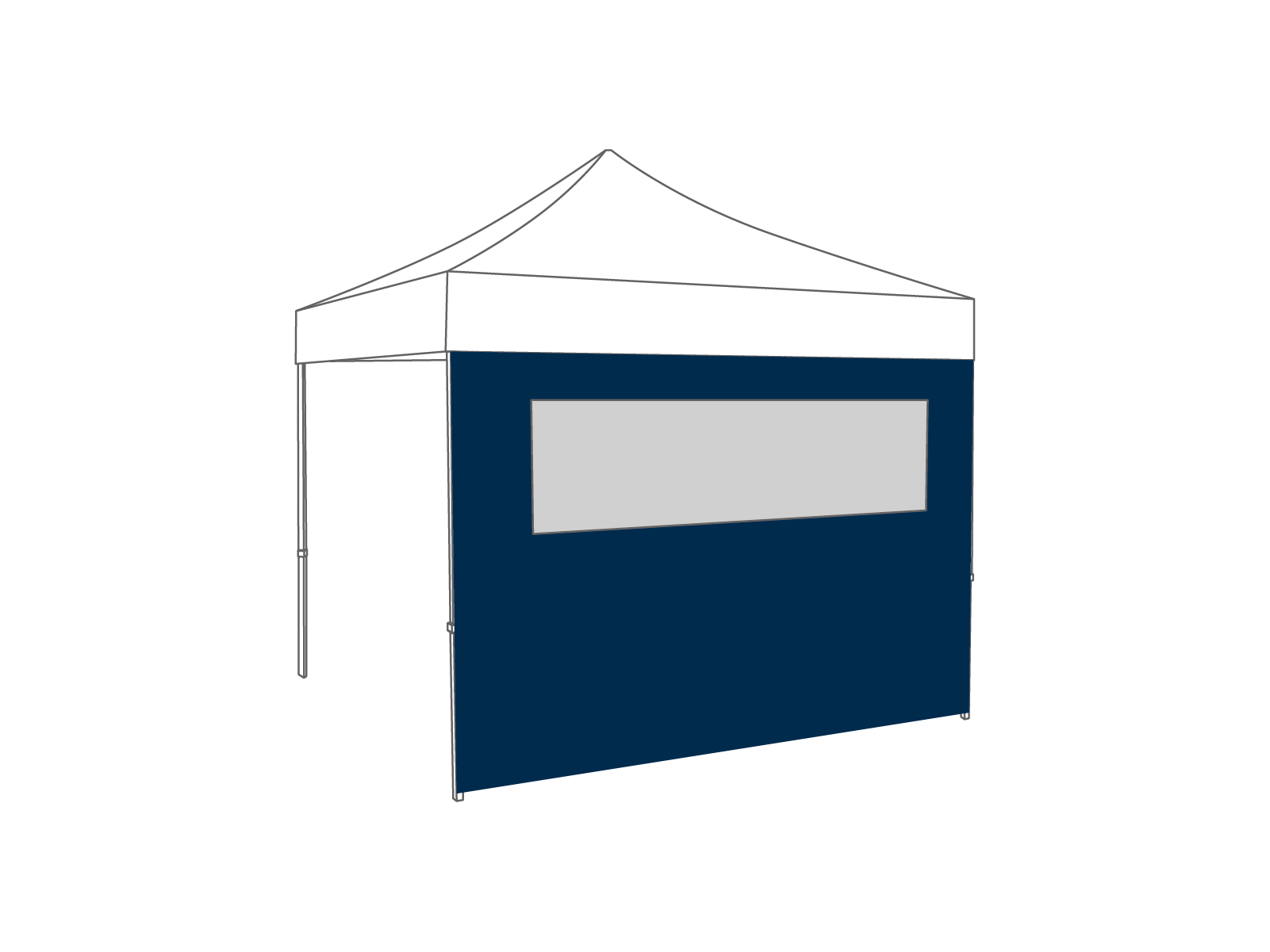Folding tent Sidewall window - 4m - Polyester Dark blue