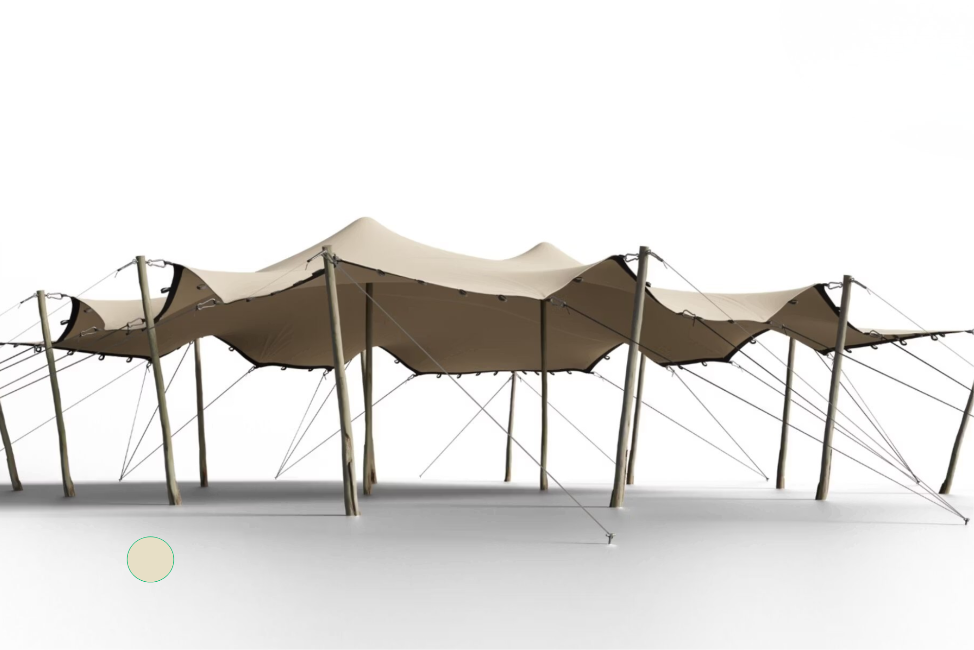 Hiflexx stretch tent canvas (740 g/m²) with loops - 10 x 10,5 m Sand/Sand