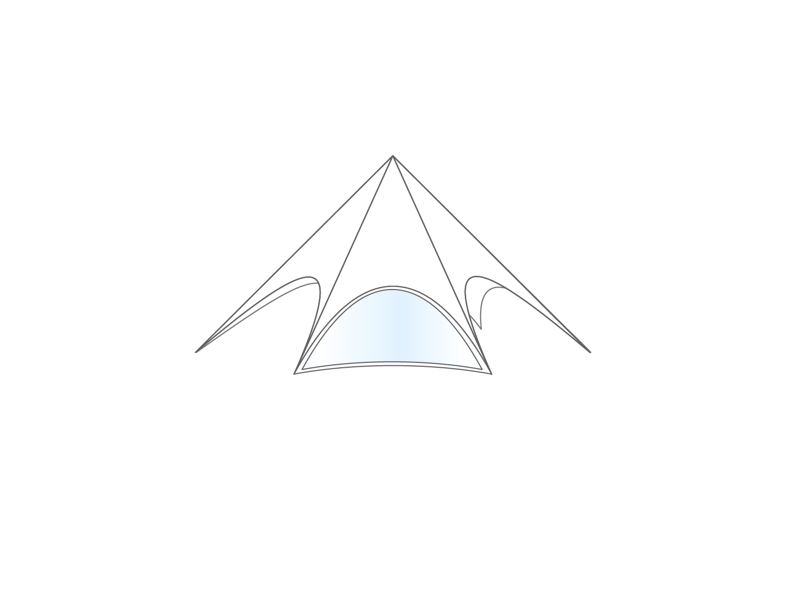 Star tent StellarLite sidewall - window - 10m diameter - Polyester White