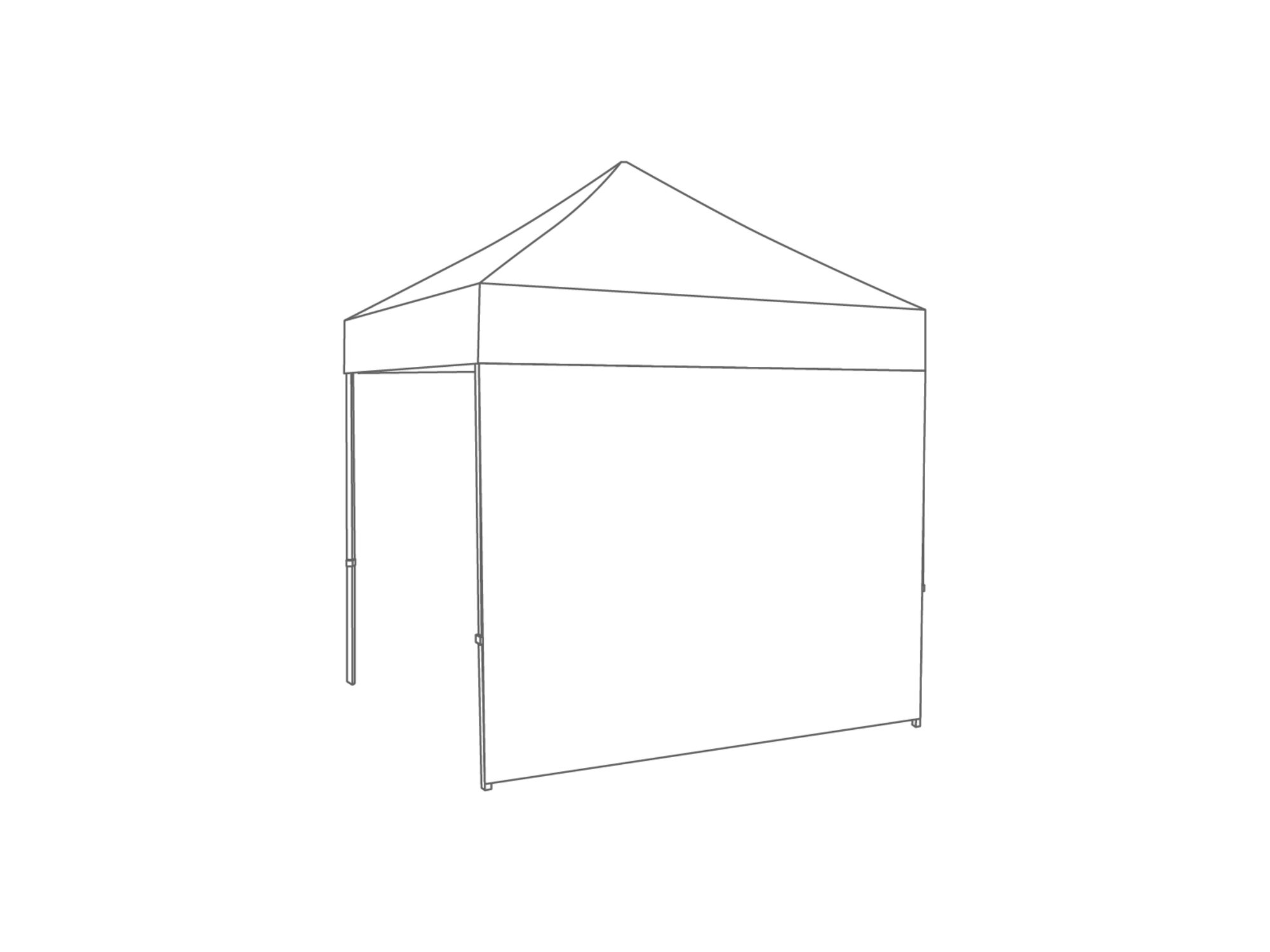 Tonnelle pliante Paroi latérale fermée - 2,5m - PVC (mat) Blanc