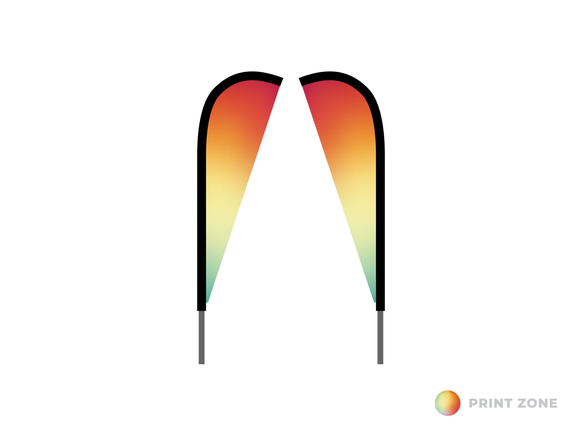 Eclipse double face avec mât et sac de transport - moyen imprimé