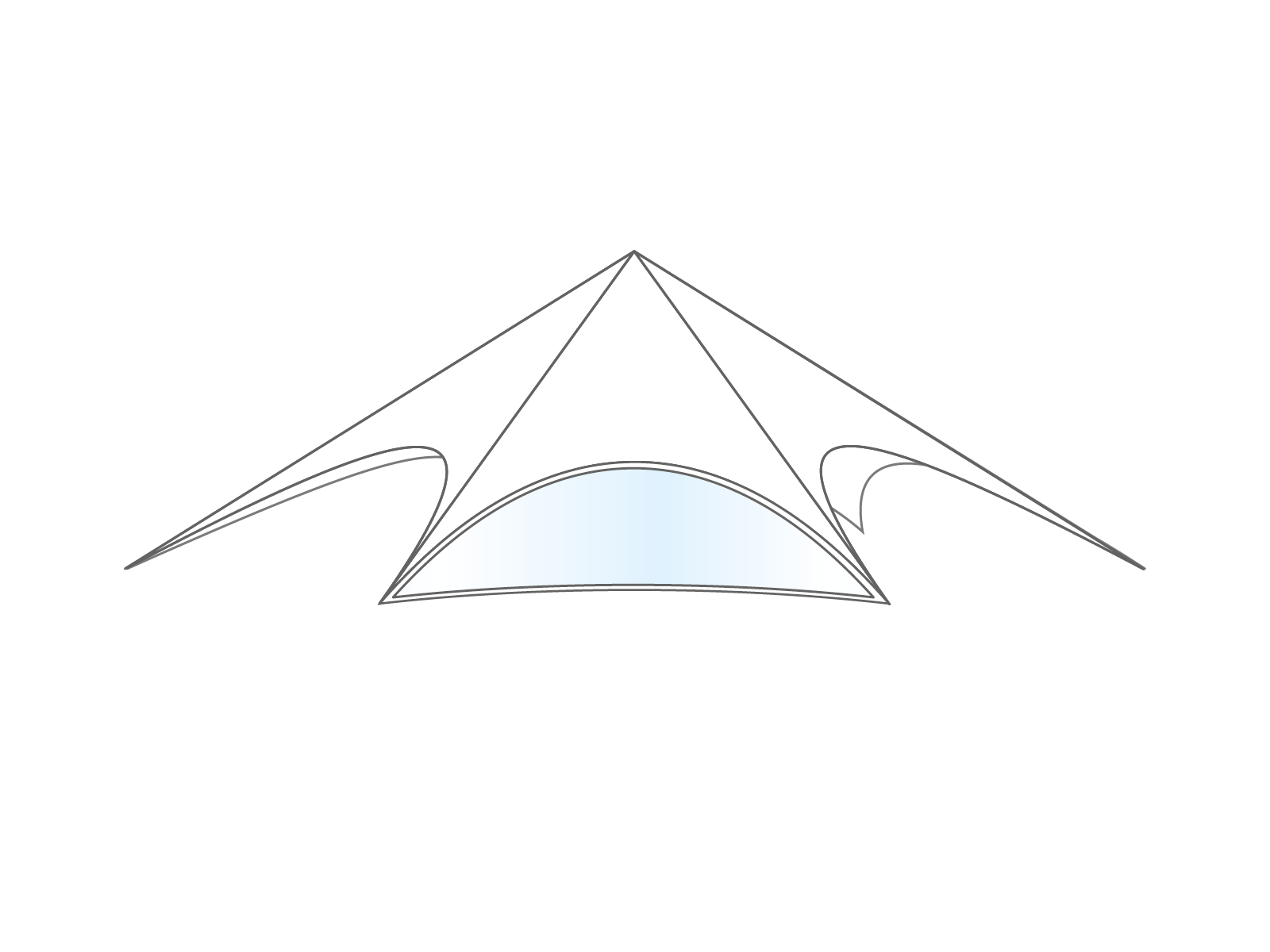 Star tent StellarLite sidewall - window - 16m diameter - Polyester White