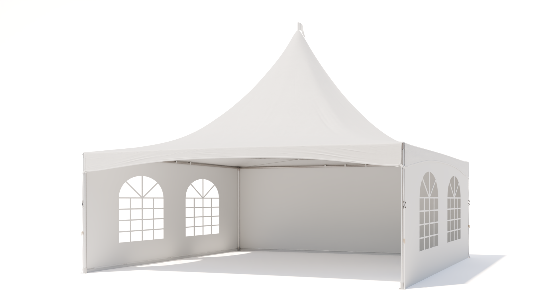 Pagoda tent keder round pole - incl sidewalls  - 6x6m White