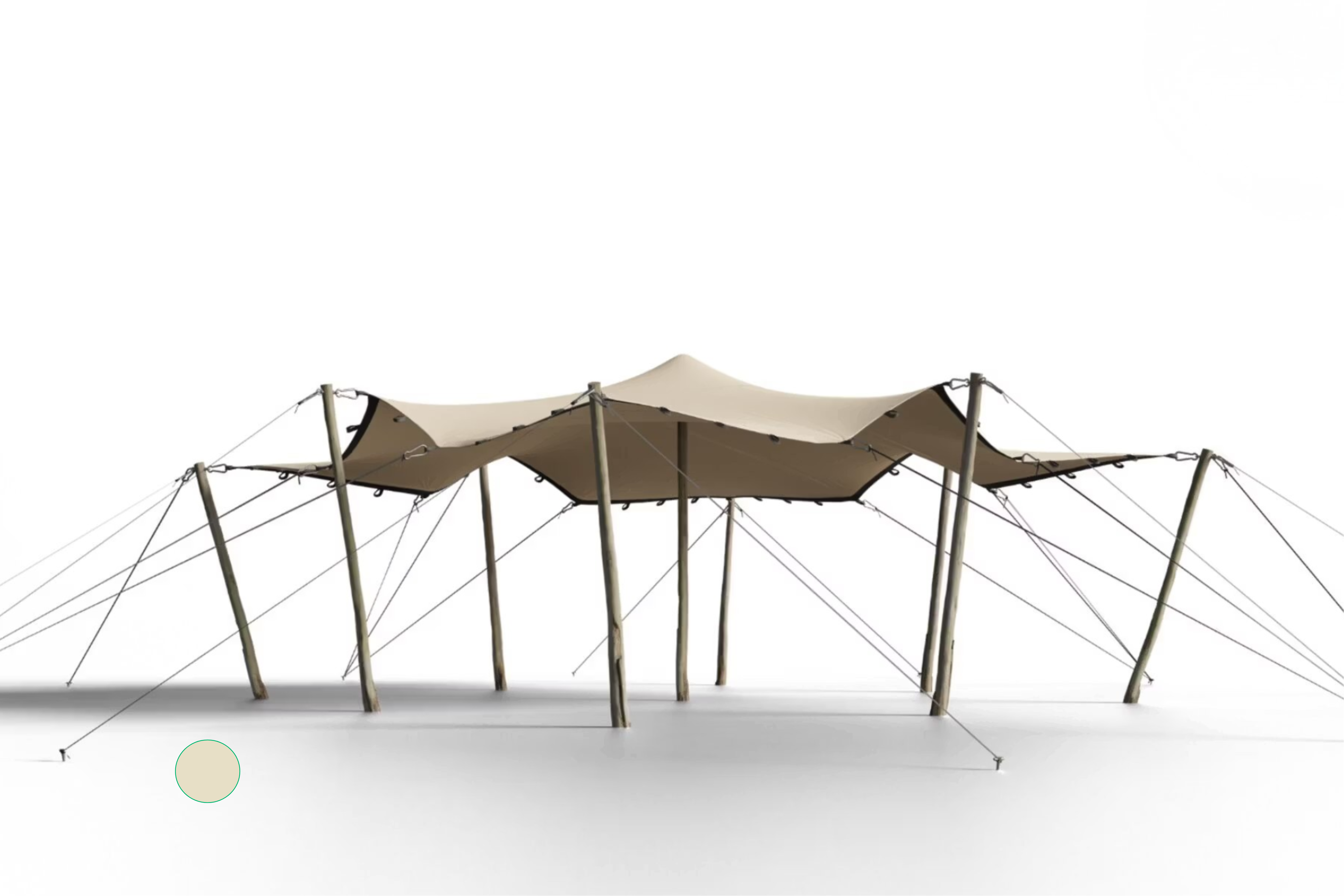 Hiflexx stretch tent canvas (740 g/m²) with loops - 6,5 x 6,5 m Sand/Sand