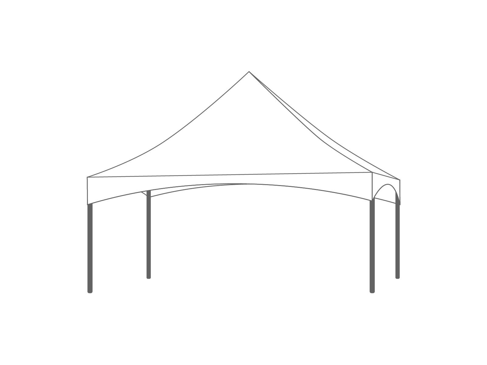 Pagoda tent roof 6x6m White