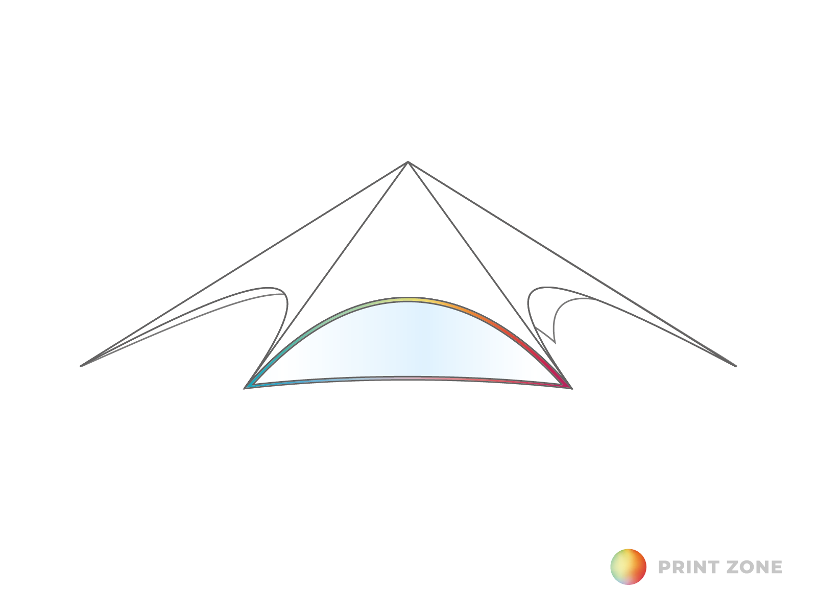 Carpa estrella - Pared lateral - con ventana - 16m diámetro - Poliéster impreso