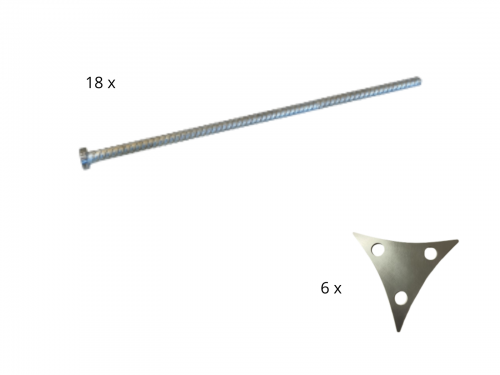 Star tent StellarLite anchoring set triple (18 pegs of 80 cm + 6 plates for triple anchoring)