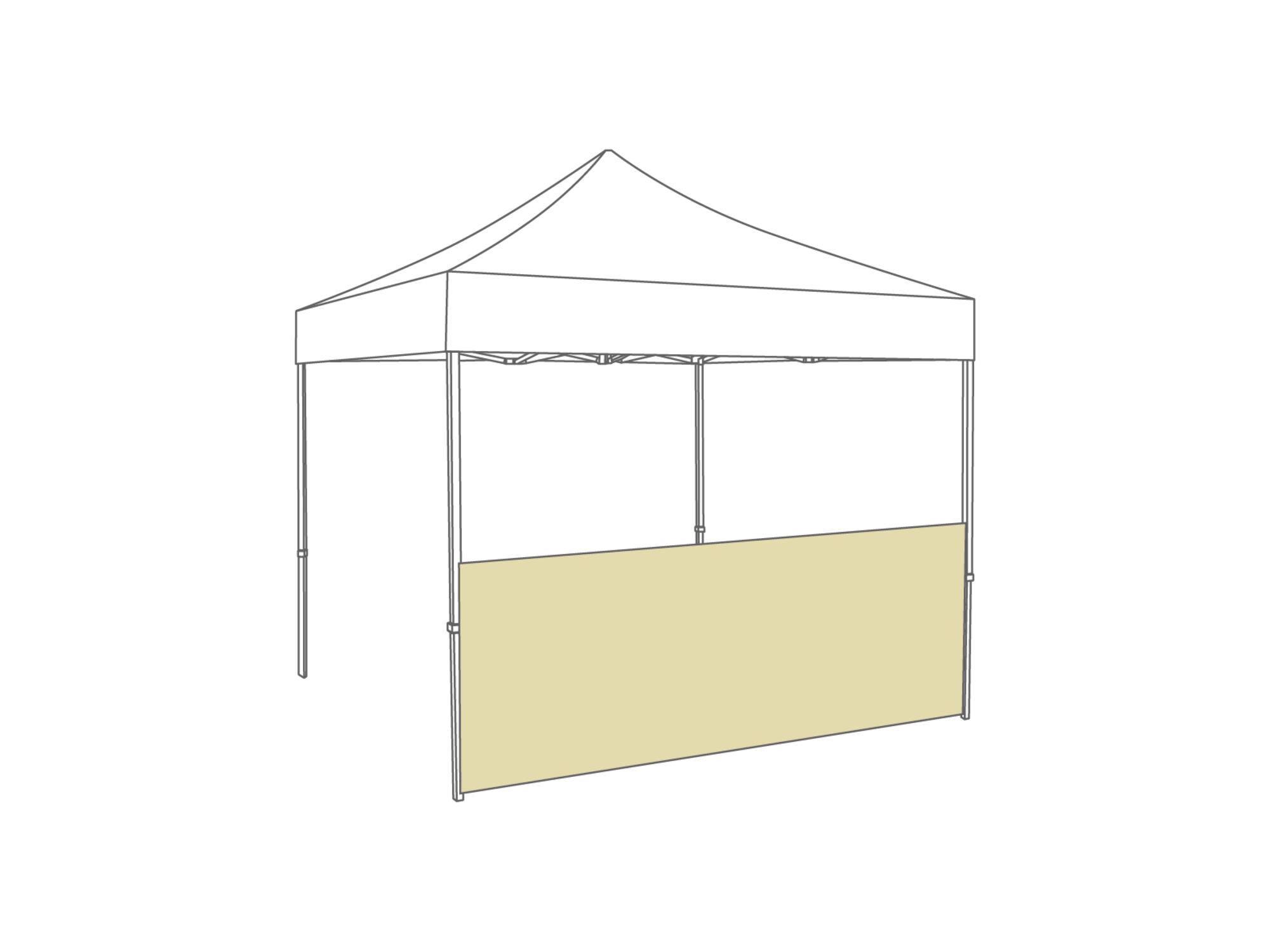 Folding tent Half wall - 4m - Cream
