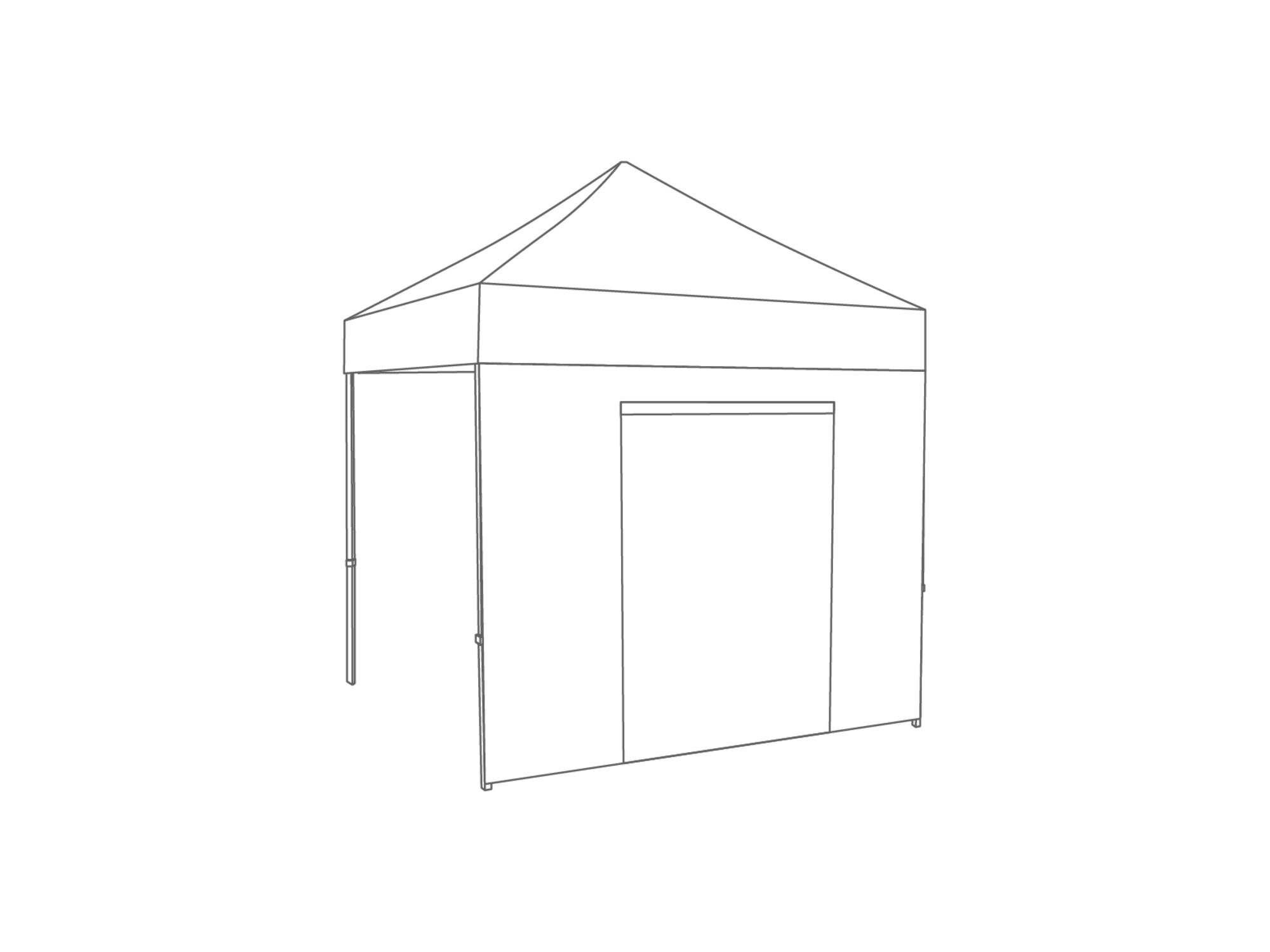 Tonnelle pliante Paroi latérale avec porte - 2,5m - PVC (mat) Blanc