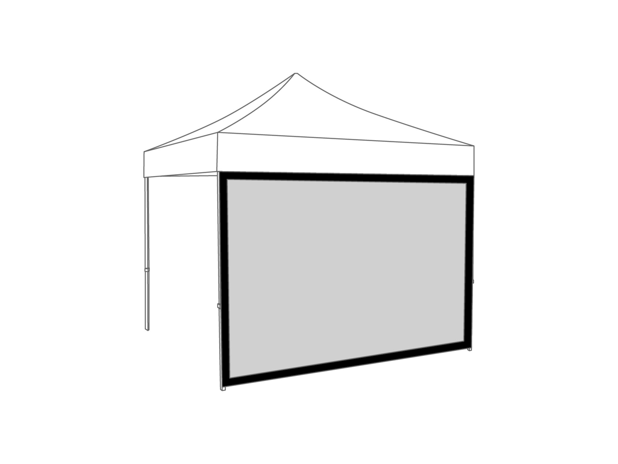 Vouwtent Zijwand panorama raam - 3m - Polyester Zwart