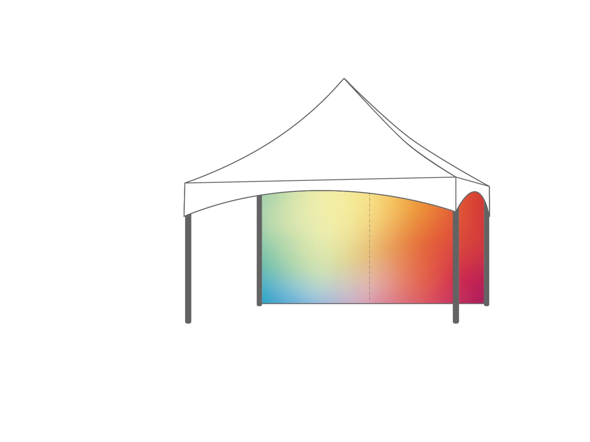 Pagoda tent keder sidewall 4m Print