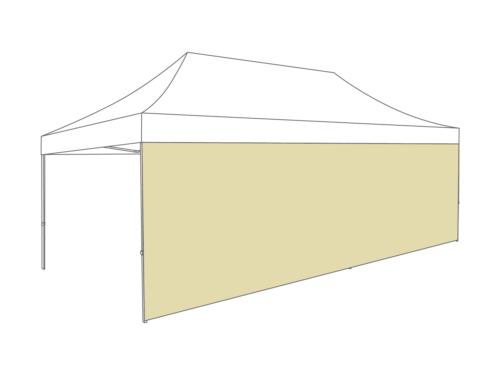 Folding tent Sidewall closed - 8m - Polyester Cream