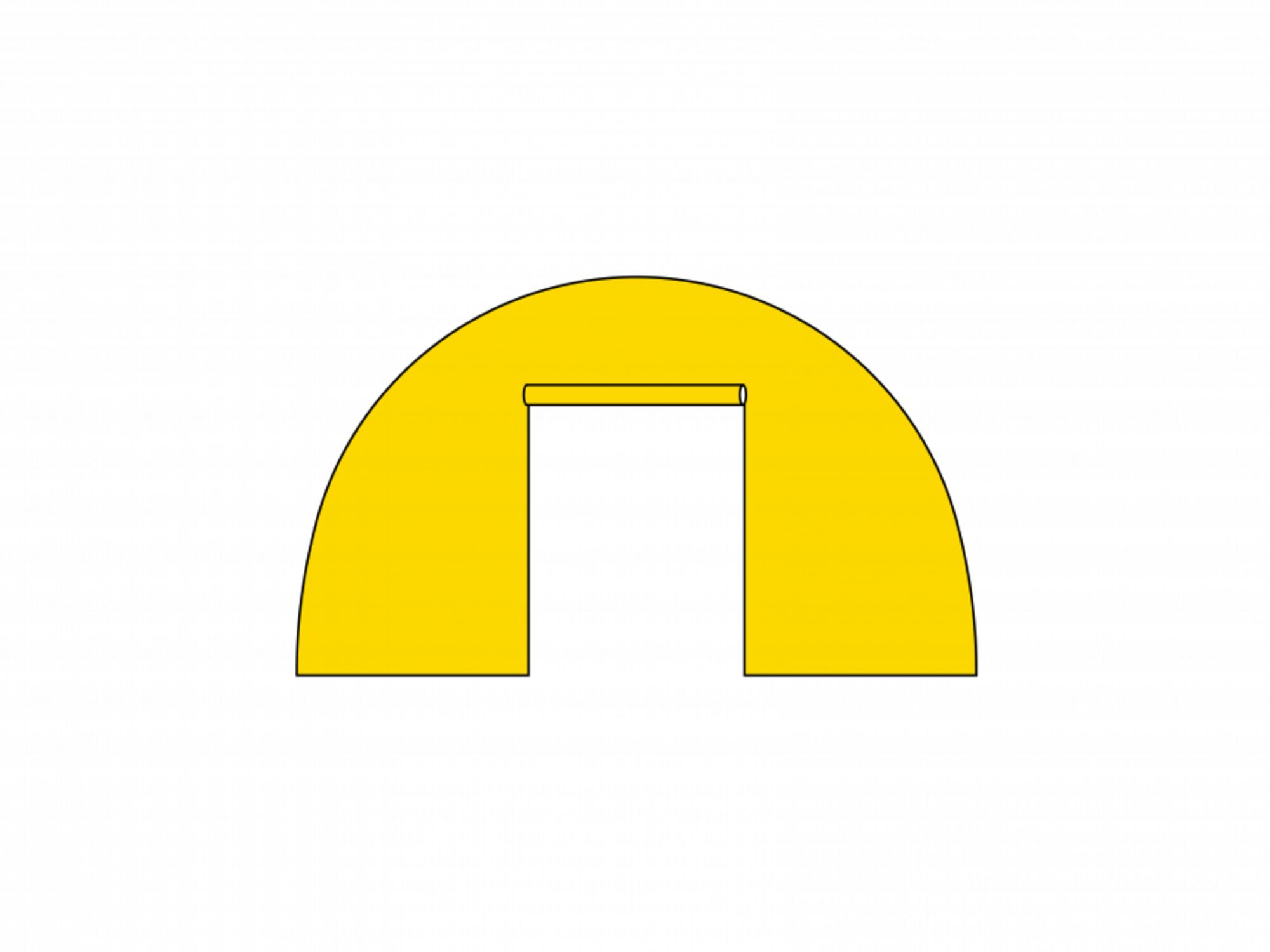 Inflatable tent Zodiac sidewall with roll up door (2 zippers) - 6m Yellow (116C)