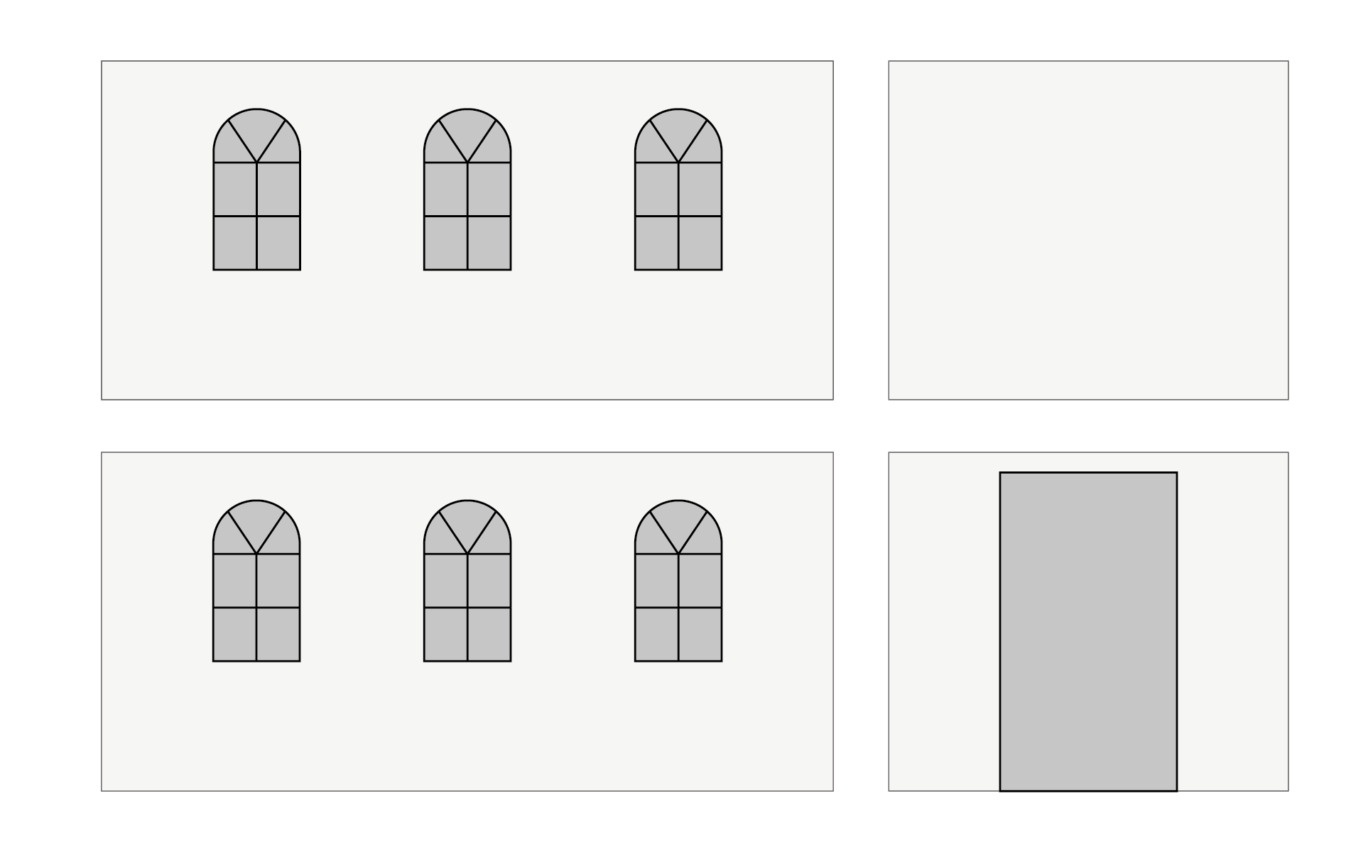 Vouwtent Zijwandenset met draagtas - Boogramen - 2x4m - Polyester wit